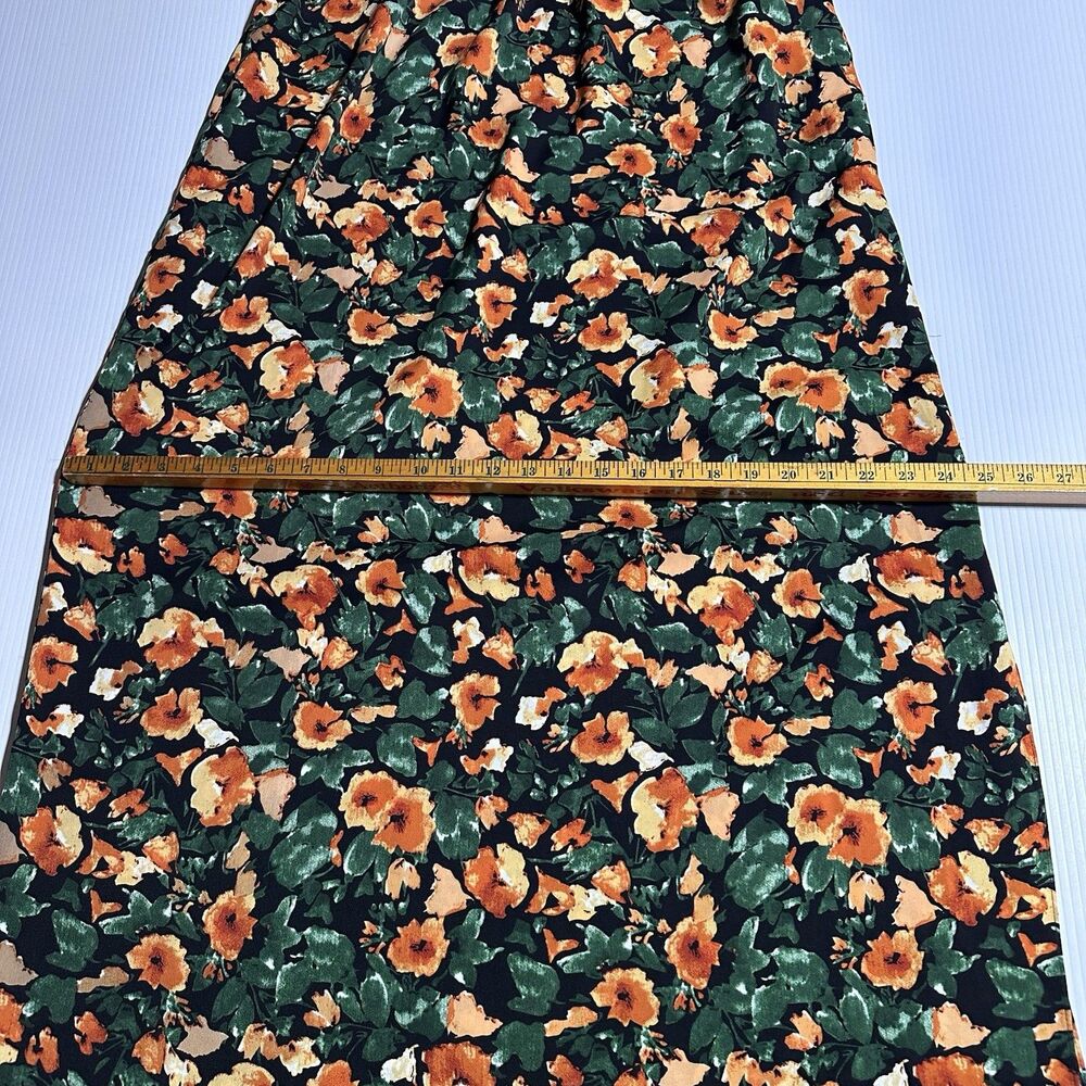 Anthropologie Mare Mare Faux Leather Floral Maxi Dress Side Slit Strapless L NWT - Picture 12 of 14